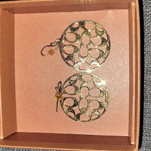 Coach Gold Plated Miranda Signature Earrings